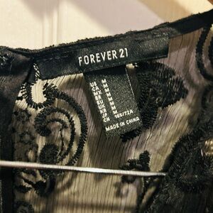 Forever 21 Sheer Black Lace Chemise Romper NWOT